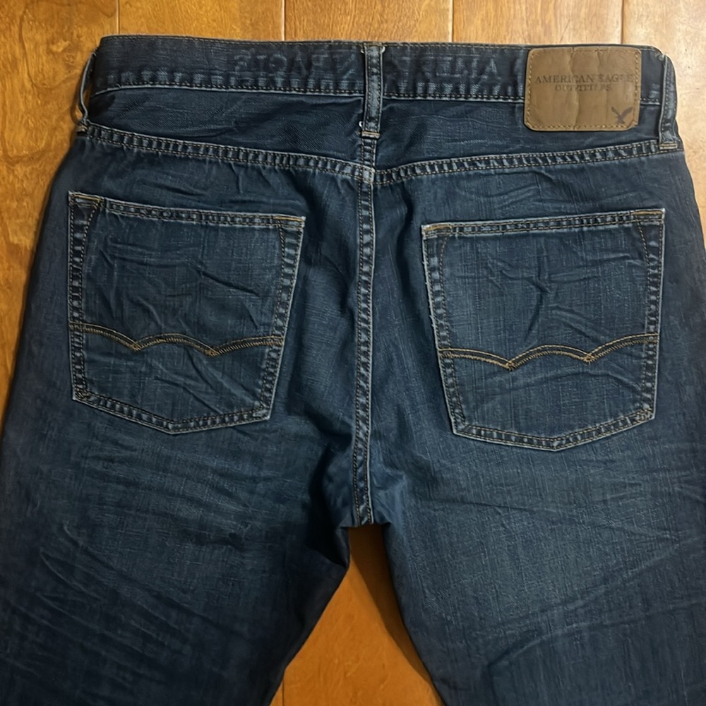 American Eagle Outfitters Y2K Men’s Blue Slim Straight Jeans Size 31 / 32 Casual - Picture 9 of 12